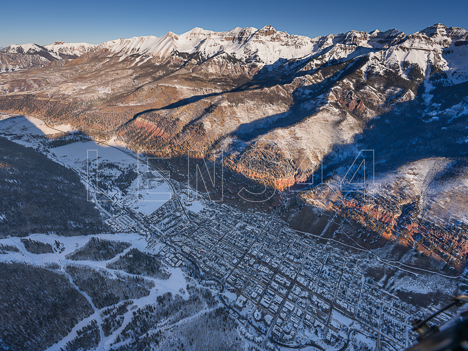 morning alpenglow over Telluride